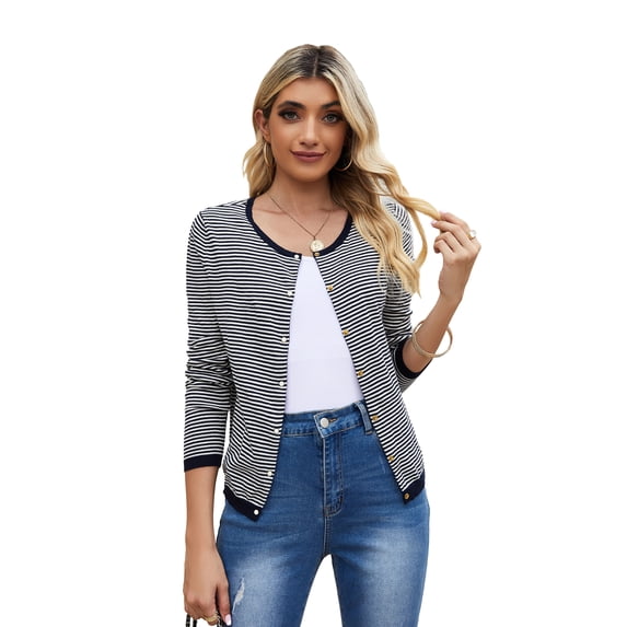 Richie House Women's Striped Cardigan Sweater Size XS-XL ARH2055-XS
