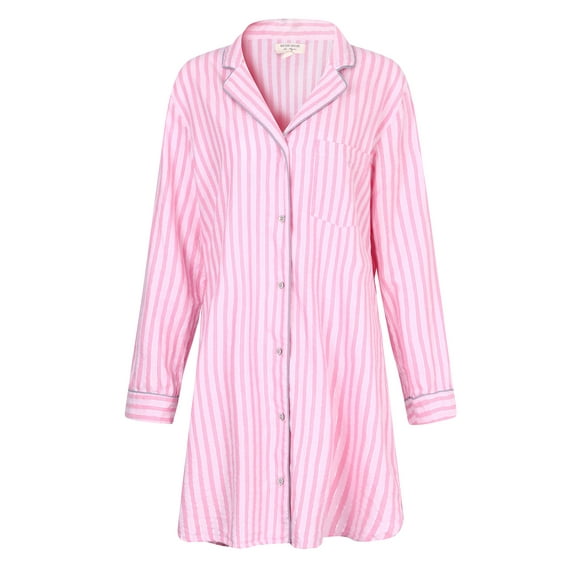 Richie House Women's Striped Medium Style Cotton Shirt Pajama RHW2805-A-L