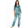 thumbnail image 1 of Richie House Women's Velvet Pajama Set Soft Pjs with Pockets Top and Leg Pants Lounge S-3XL RHW4095-A-S, 1 of 5