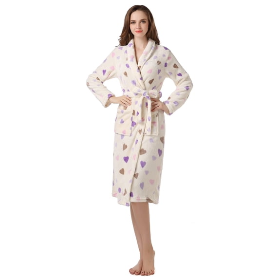 Richie House Women's Warm Fleece Bathrobe Robe RHW2318