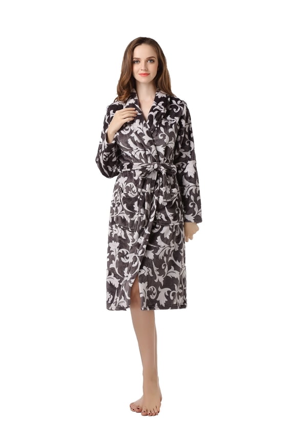 Women's Warm Fleece Bathrobe Robe RHW2319