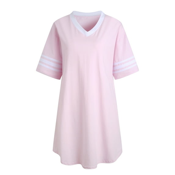 Richie House Womens Sleepwear Short Sleeve Nightgowns Sleepshirt Loose Nightshirt Loungewear RHW2929-E-M