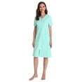 thumbnail image 1 of Richie House Zipper Front Housecoat Short Sleeve Nightgown Long Housedress Duster RHW2898-A-L, 1 of 7