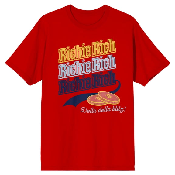 Richie Rich 1960 Dolla Dolla Blitz Men's Red Short Sleeve Tee-XXL