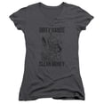 thumbnail image 1 of Richie Rich/Clean Money Junior Women's V-Neck T-Shirt Charcoal, 1 of 1