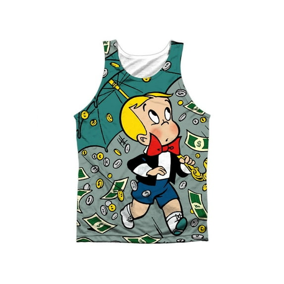 Richie Rich Harvey Comics Retro Raining Money Front Print Tank Top Shirt