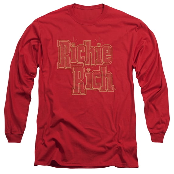 Richie Rich/Stacked Long Sleeve Adult 18/1 T-ShirtRed