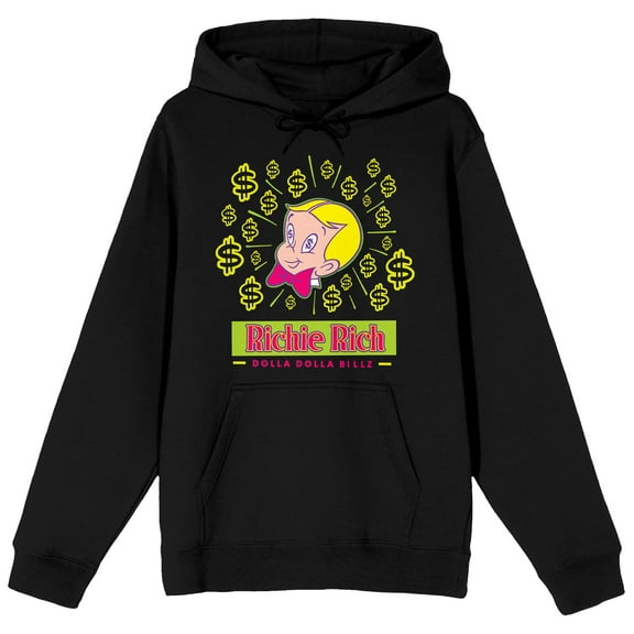 Richie Rich The World's Richest Boy Dolla Dolla Blitz Men's Black Hoodie-4XL