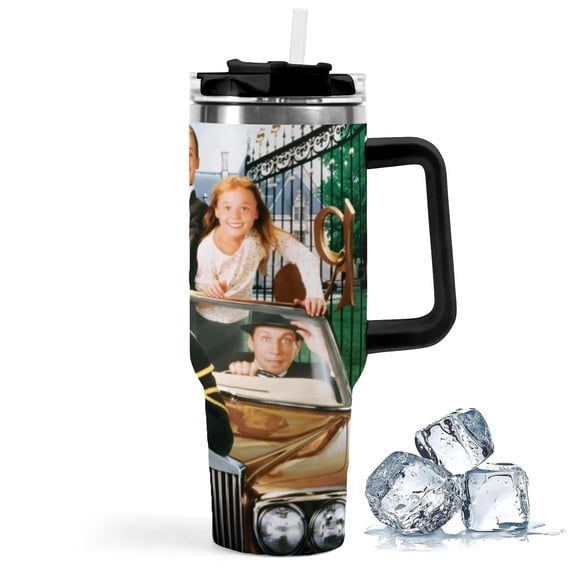 Richie Rich-theme Insulated Stainless Steel Tumbler with Handle Gifts For Family Friends Fans and Straw Fits in Standard Cup Holder 40 OZ