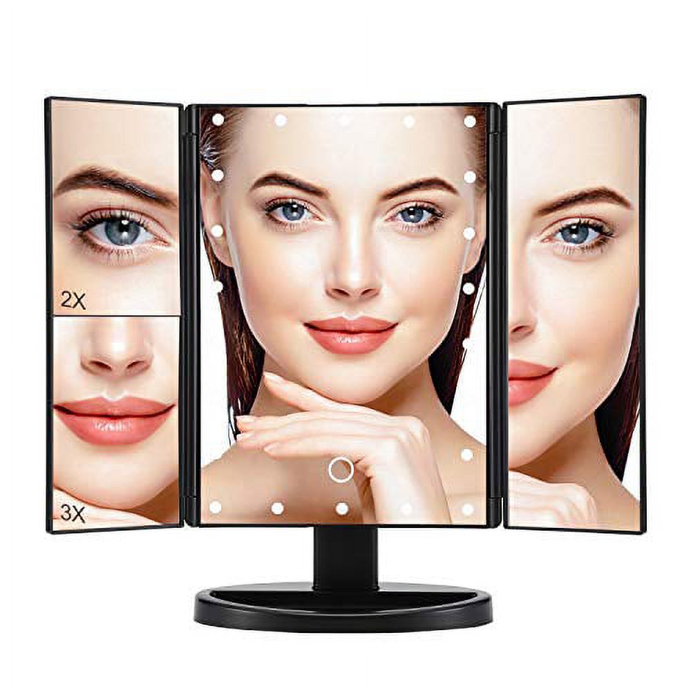 Richlam Lighted Makeup Mirror with Lights,Trifold Mirror or Led Makeup