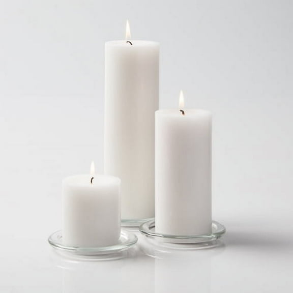Richland 3-Wick Paraffin Wax Pillar Candle, Unscented, White, 3 Count