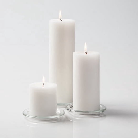 Richland 3-Wick Paraffin Wax Pillar Candle, Unscented, White, 3 Count