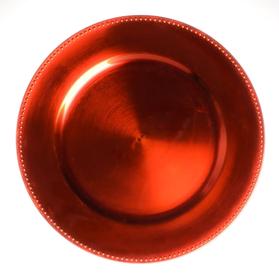Richland Beaded Charger Plate 13" Orange Set of 48