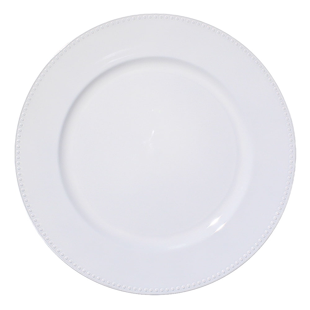 Richland 13" White Beaded Acrylic Charger Plates Set of 12