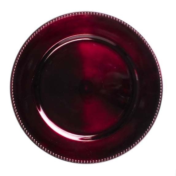 Richland Beaded Charger Plates 13" Burgundy Set of 24