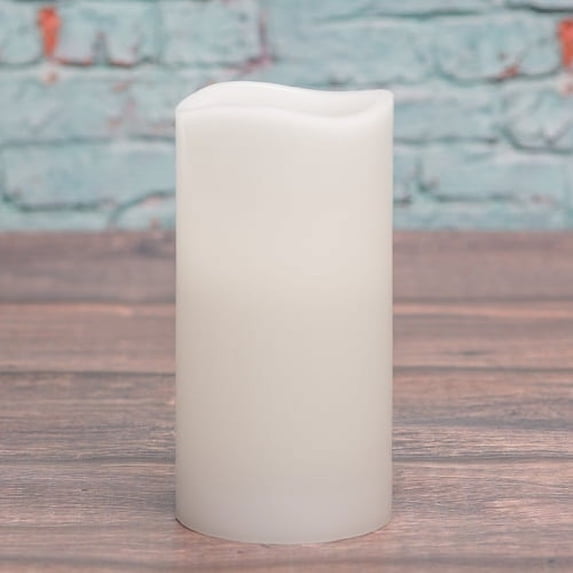 Richland Flameless LED Pillar Candle White Wavy Top 3"x6" Set of 6