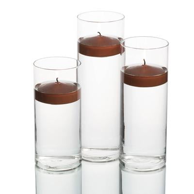 Richland Floating Candles & Eastland Cylinder Holders Brown Set of 36