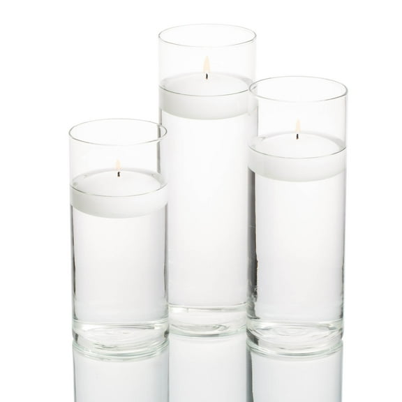 Richland Floating Candles White & Eastland Cylinder Holders Set of 36