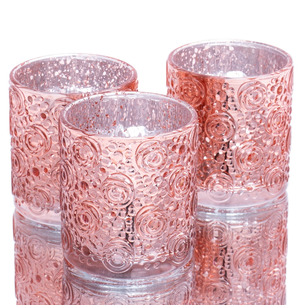 Richland Mercury Candle Holder Nadine Rose Gold Small Set of 36 ...