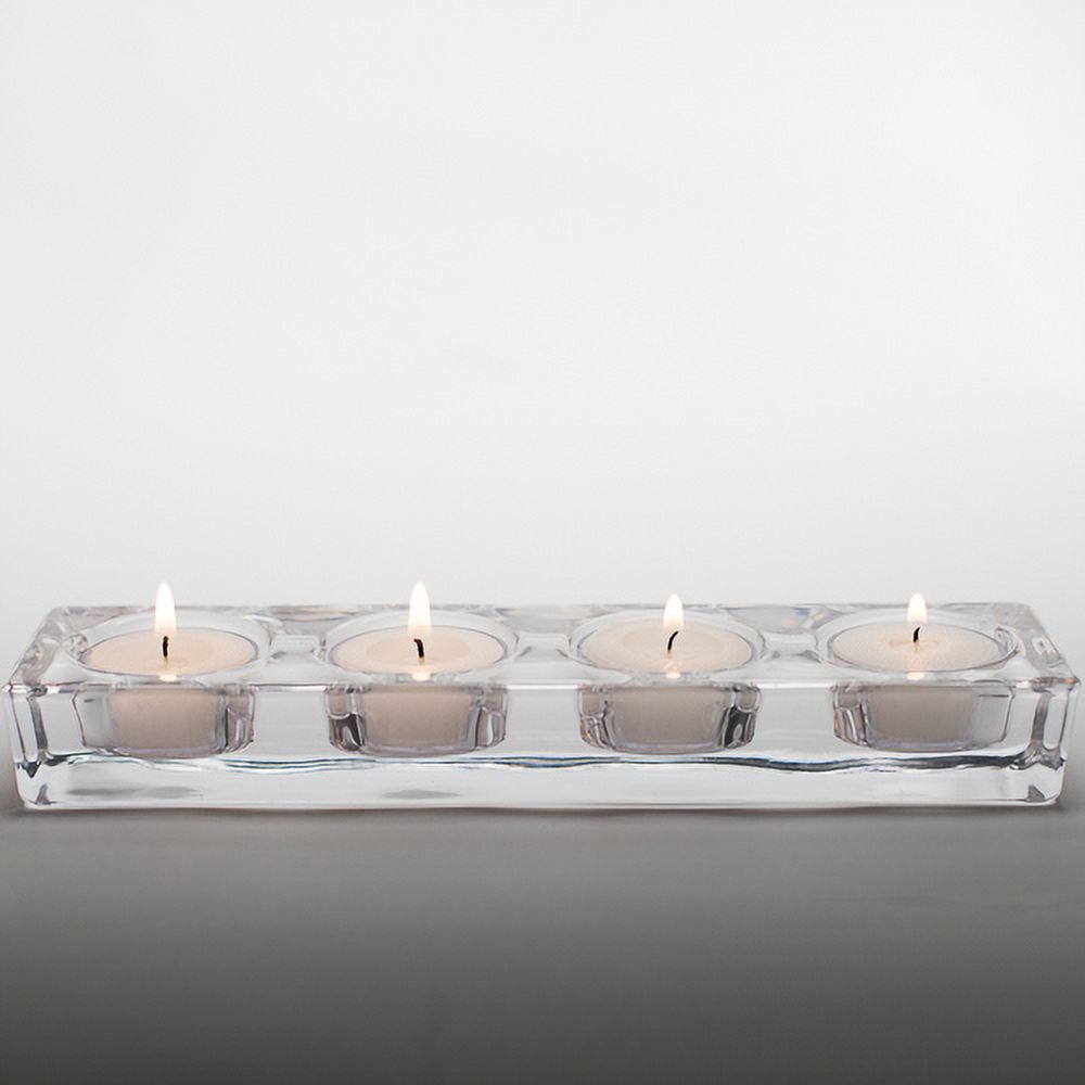 Richland Modern Chunky Glass Four Tealight Candle Holder