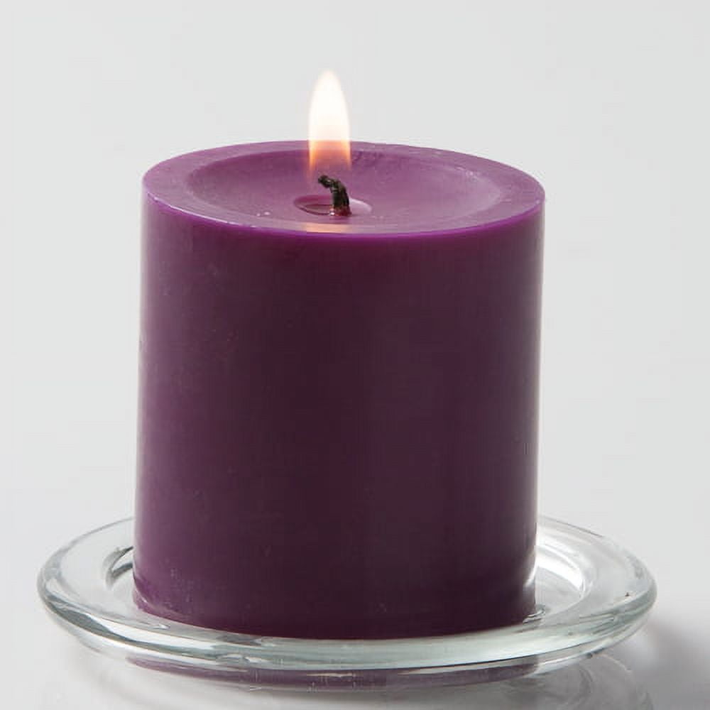 Richland Pillar Candle 3" & Eastland Cylinder Holder 6" Purple Set of