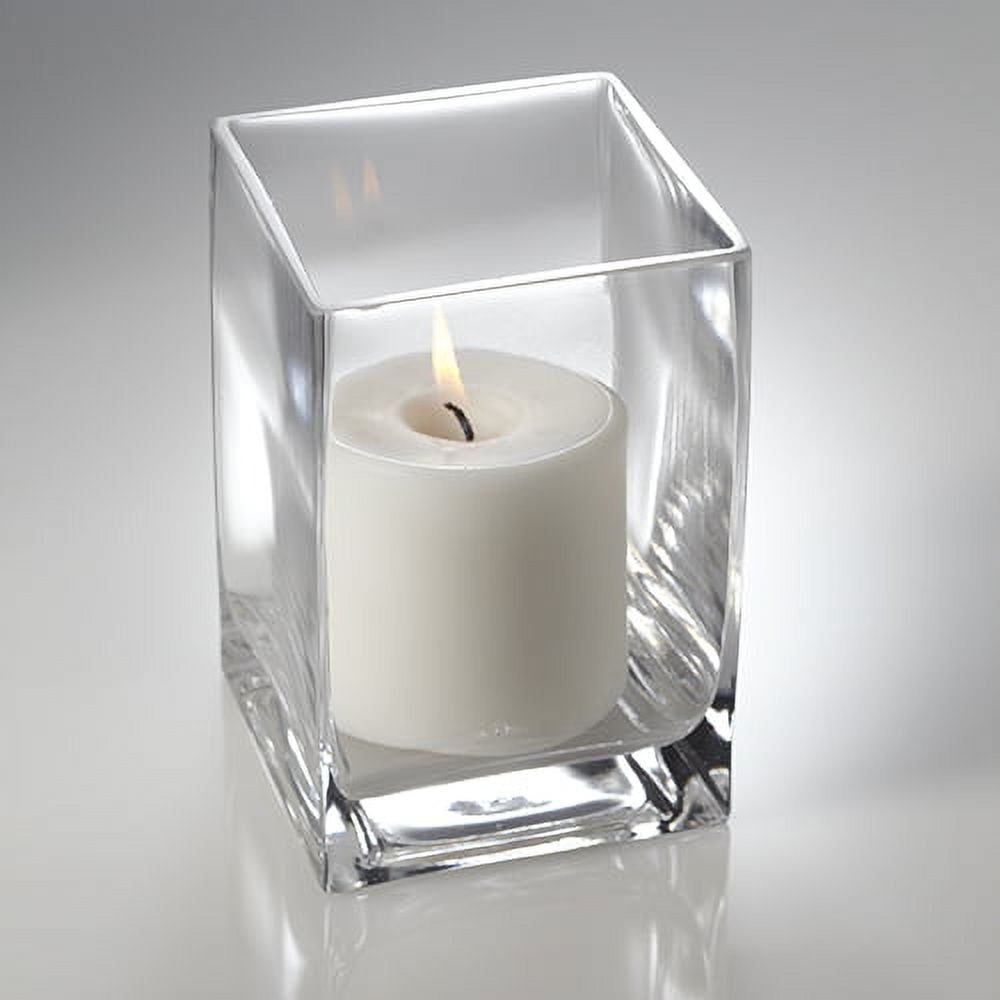 Richland Pillar Candle 3" & Eastland Square Holder 6" White Set of 12