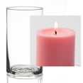 thumbnail image 1 of Richland Pillar Candle 3" Pink & Eastland Cylinder Holder 6" Set of 12, 1 of 5