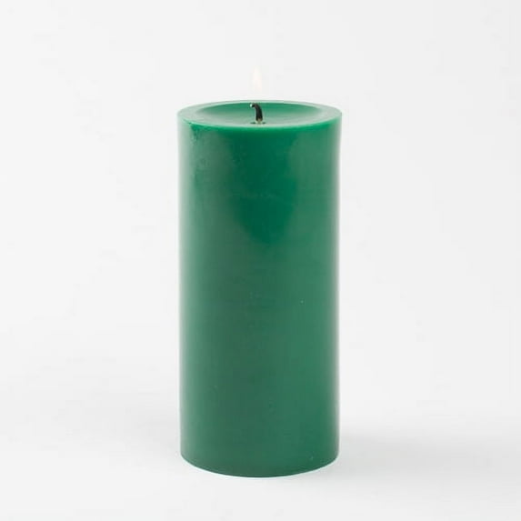 Richland Pillar Candle 3" x 6" Dark Green Set of 6