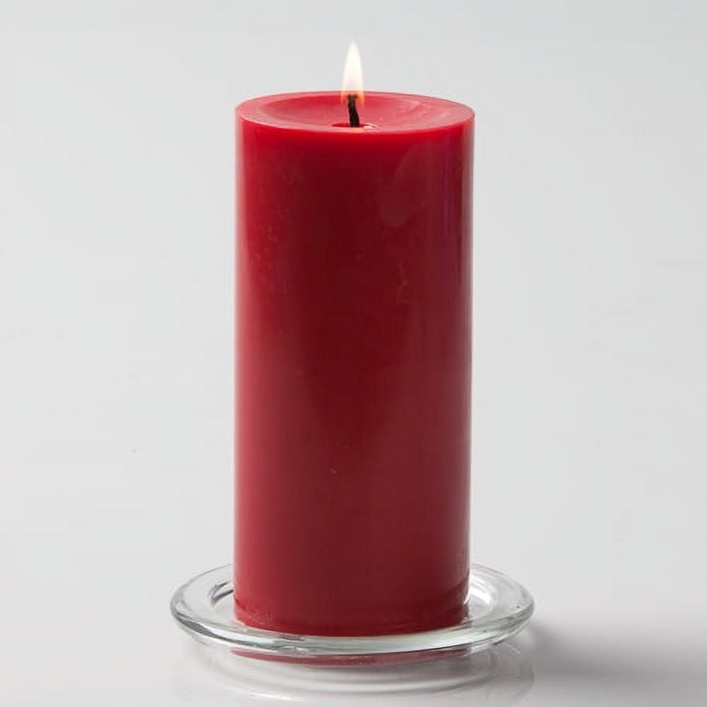 "Richland Red Pillar Candle 3"" x 6"", Long Lasting Wax, 60 Hours Burn Time"