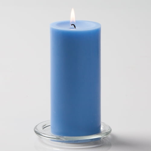 Richland Pillar Candle 3"x6" Light Blue Set of 6