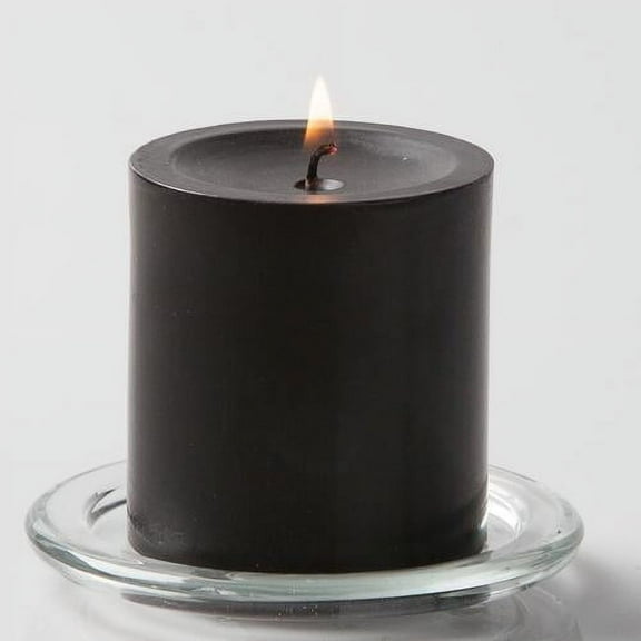 Richland Pillar Candles 3" x 3" Black Set of 12