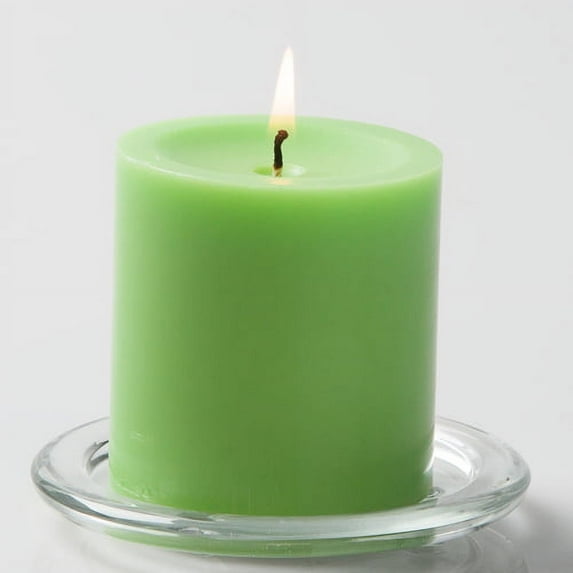 Richland Pillar Candles 3" x 3" Green Set of 12