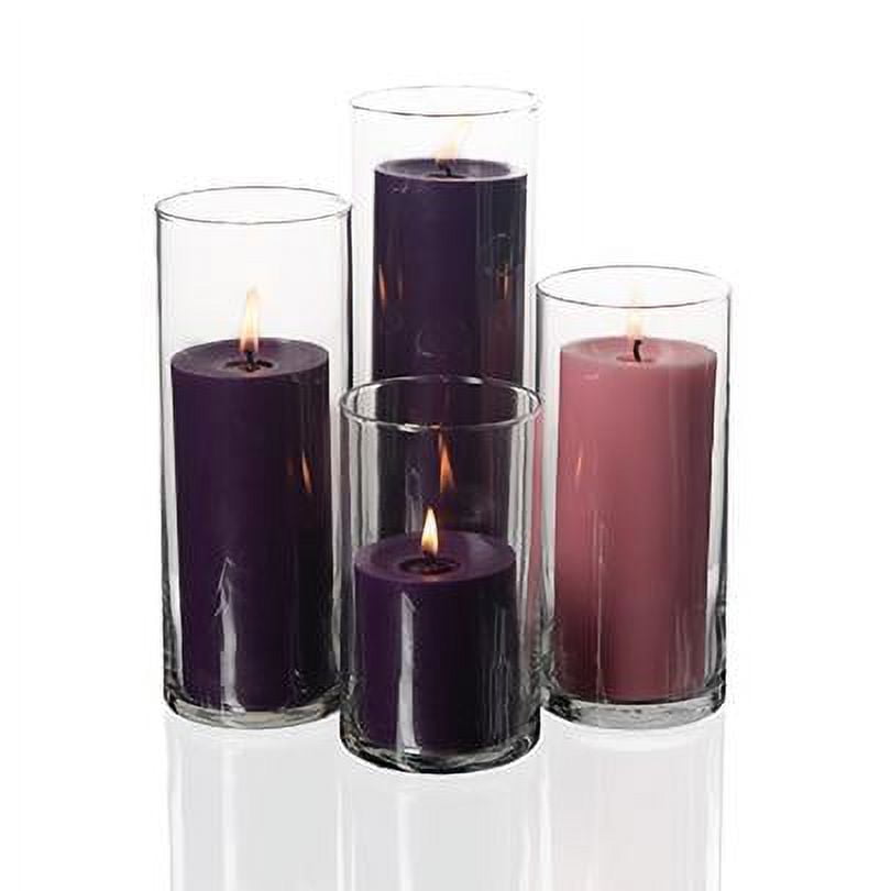 Richland Pillar Candles & Eastland Cylinder Holders Advent Set of 4