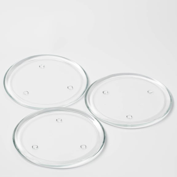 Richland 8" Glass Pillar Plate Set of 16 Candle Coaster Base