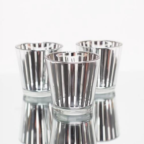 Richland Silver Stripe Glass Holder - Medium Set of 48