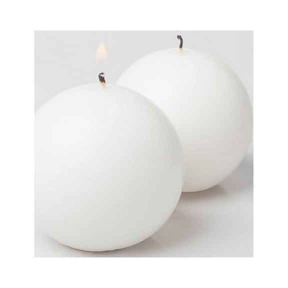 Richland Sphere Candle 3" White Set of 12