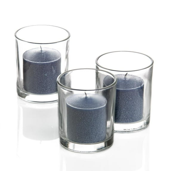Richland Votive Candles Navy Blue Blueberry Pie Scented & Eastland Clear Votive Holders Set of 72
