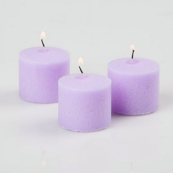 Richland Votive Candles & Eastland Clear Grande Votive Holders Lavender Scented Set of 72