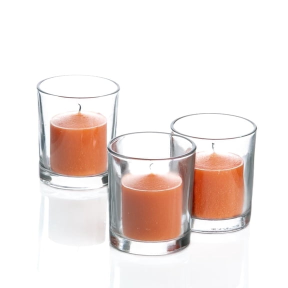 Richland Votive Candles Orange Citrus Scented & Eastland Clear Votive Holders Set of 72