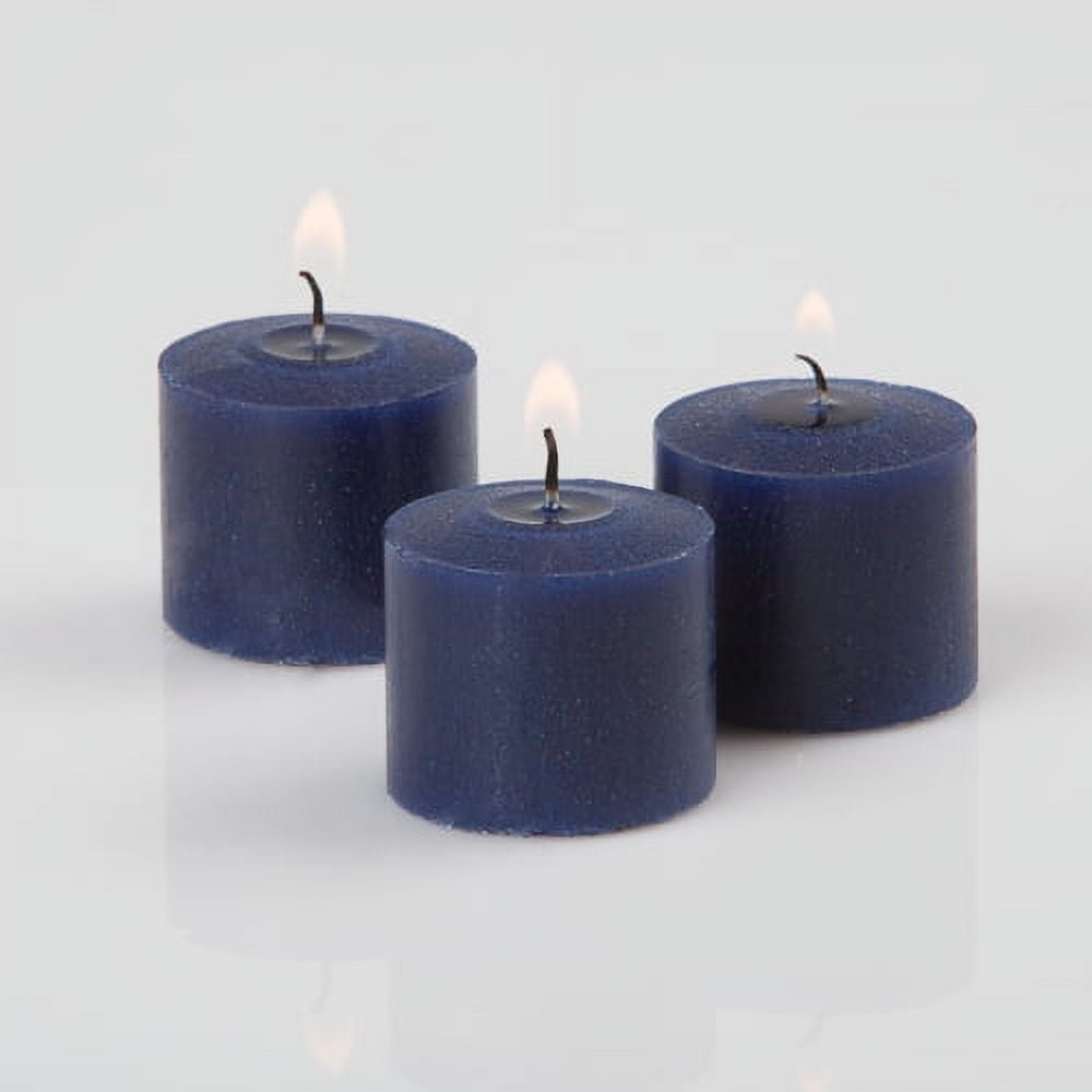Richland Small Pack of 12 Unscented Navy Blue Votive Candles with 10 Hour Burn Time