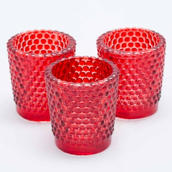 Richland Votive Holder Hobnail Red Set of 12