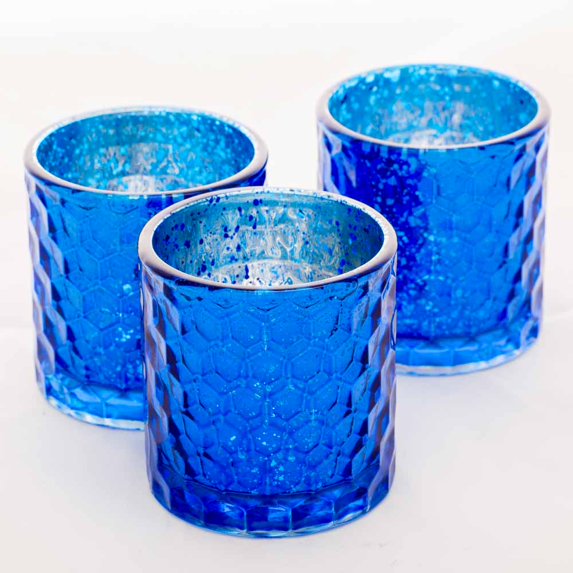 Richland Votive Holder Honeycomb Mercury Blue Set of 48