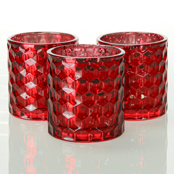 Richland Votive Holder Honeycomb Mercury Red Set of 6