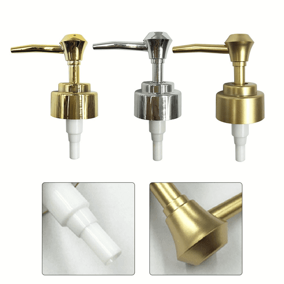 Richlink Soap Dispenser Pump Replacement, 28 Thread Plastic Soap Pump Replacement Head, Reusable Hand Soap Dispenser Top for Lotion Bottles,Gold
