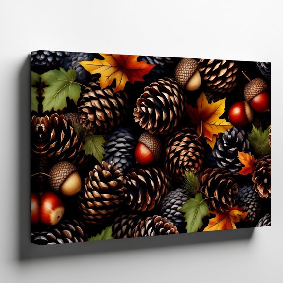 Richly Autumn Tableau Wall Art, Dense Arrangement, Seasonal Living Room And Home Decor