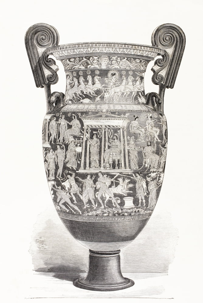 Richly Decorated Greek Vase From El Mundo Ilustrado Published Barcelona 1880 Canvas Art - Ken Welsh Design Pics (12 x 18)
