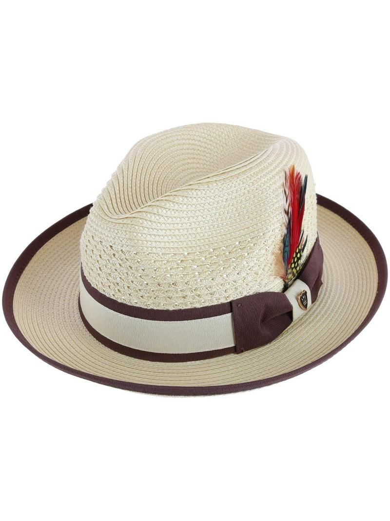 Richman Brothers Polybraid Fedora Hat with Grossgrain Ribbon and