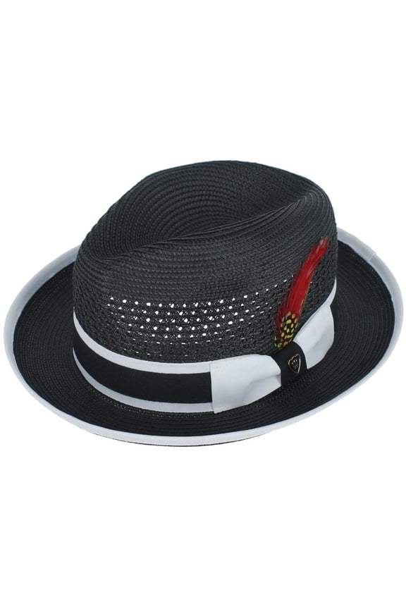 Polybraid Fedora Hat with Grossgrain Ribbon (Men)