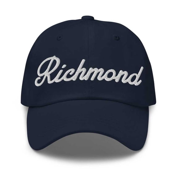 Richmond Baseball Cap Richmond Dad Hat Bold Script Tennessee TN Hat Embroidered Souvenir Gift Navy