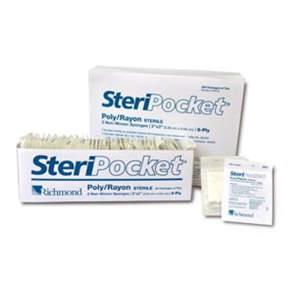 Richmond Dental 300408 SteriPocket Cotton-Filled Sponges Sterile 2 X 2 600/Pk